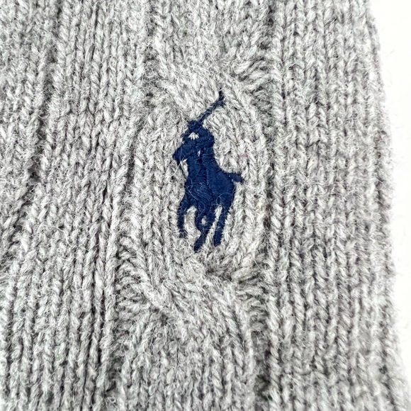 Polo Ralph Lauren cashmere wool v neck grey knit sweater top - Picture 6 of 7